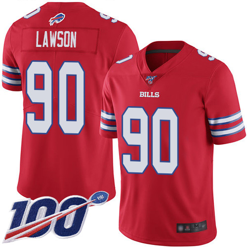 Men Buffalo Bills #90 Shaq Lawson Limited Red Rush Vapor Untouchable 100th Season NFL Jersey->buffalo bills->NFL Jersey